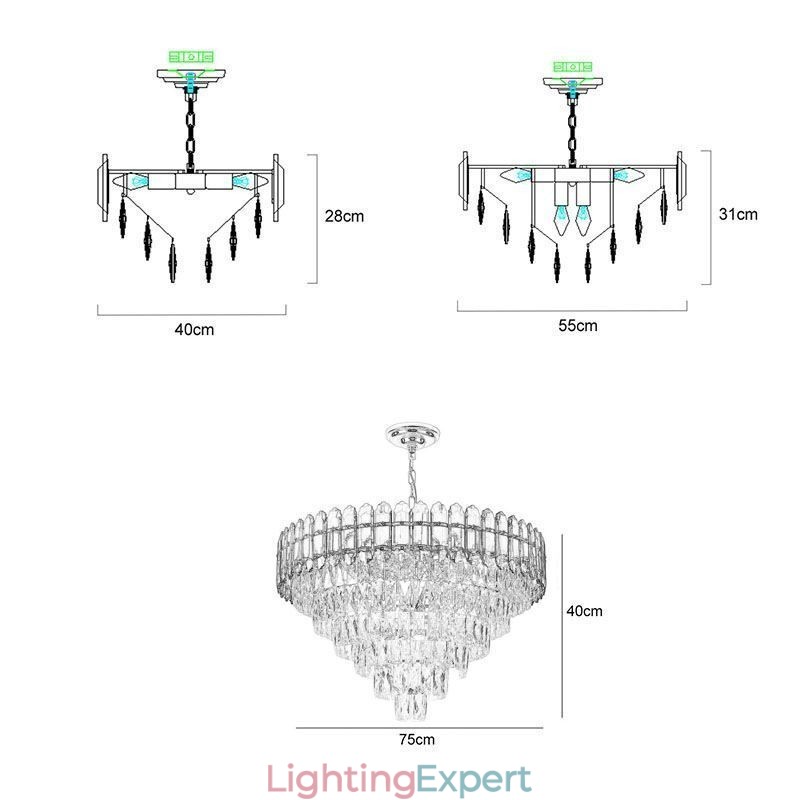 Modern Crystal Pendant Light Ceiling Lighting Fixture