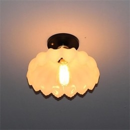 Imitation Jade Glass Retro 1 Head Lotus Ceiling Light