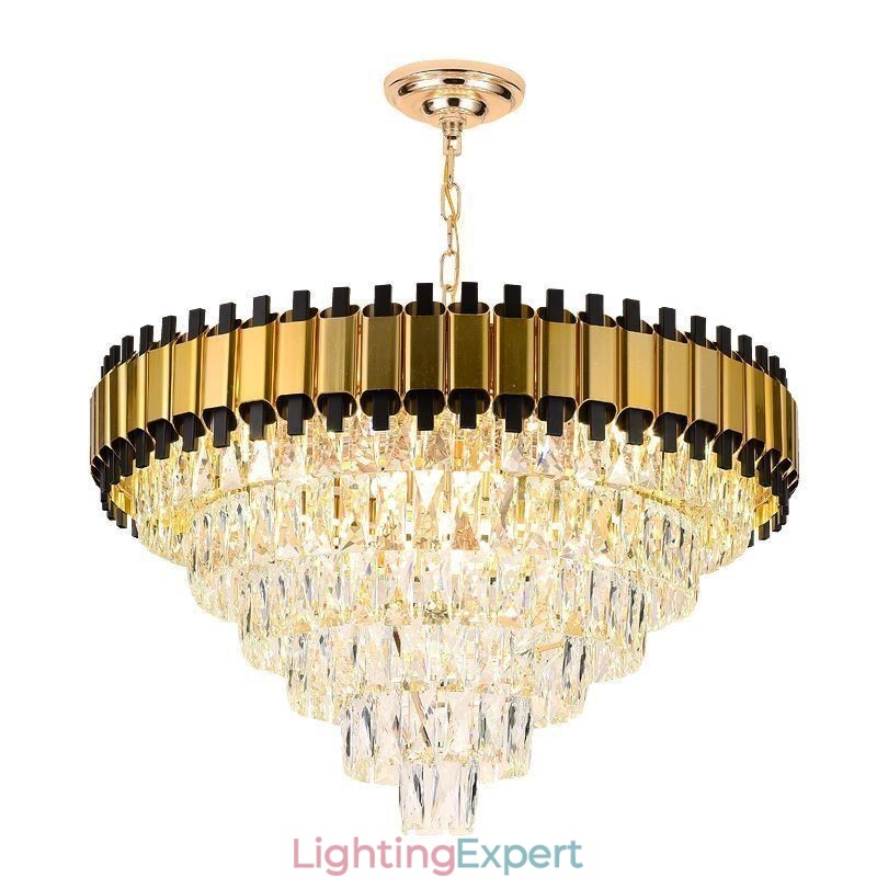 Luxury Crystal Pendant Light Round Ceiling Lighting
