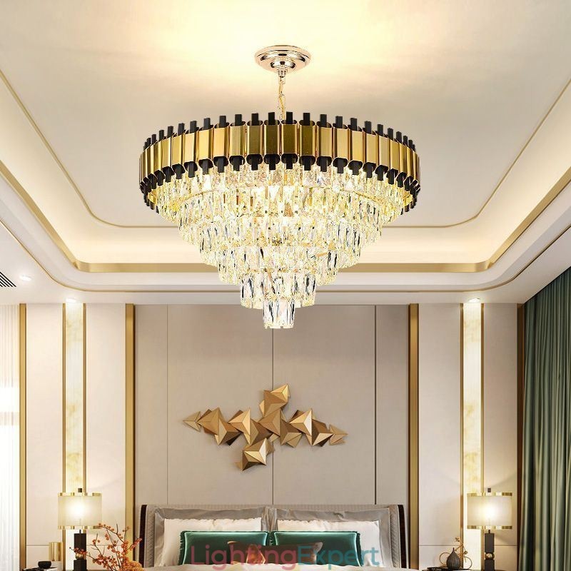Luxury Crystal Pendant Light Round Ceiling Lighting