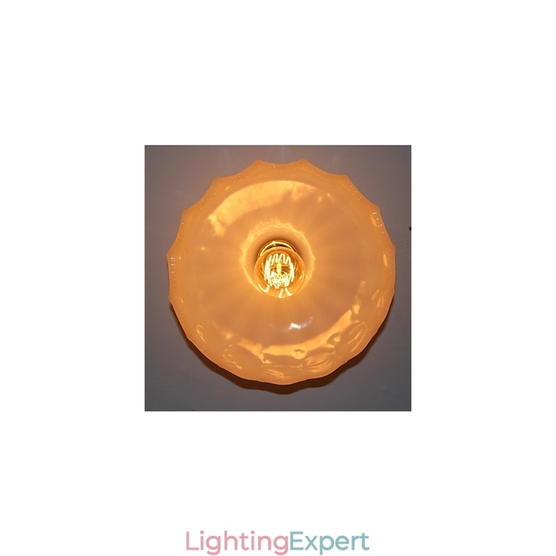 Imitation Jade Glass Retro 1 Head Lotus Ceiling Light