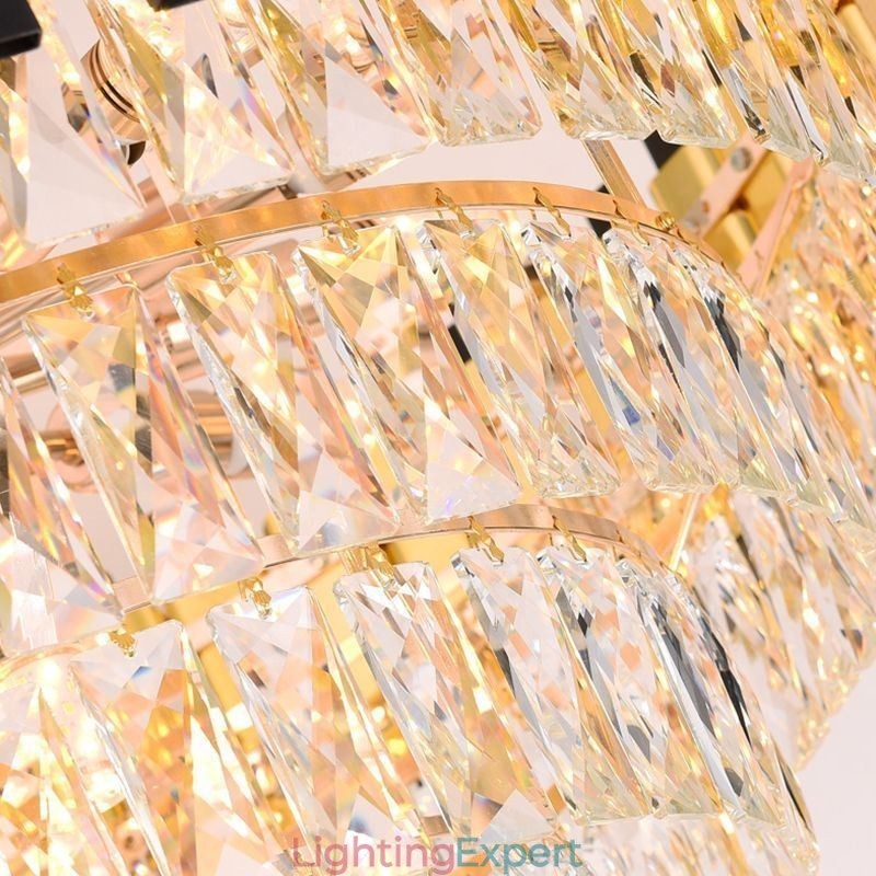 Luxury Crystal Pendant Light Round Ceiling Lighting