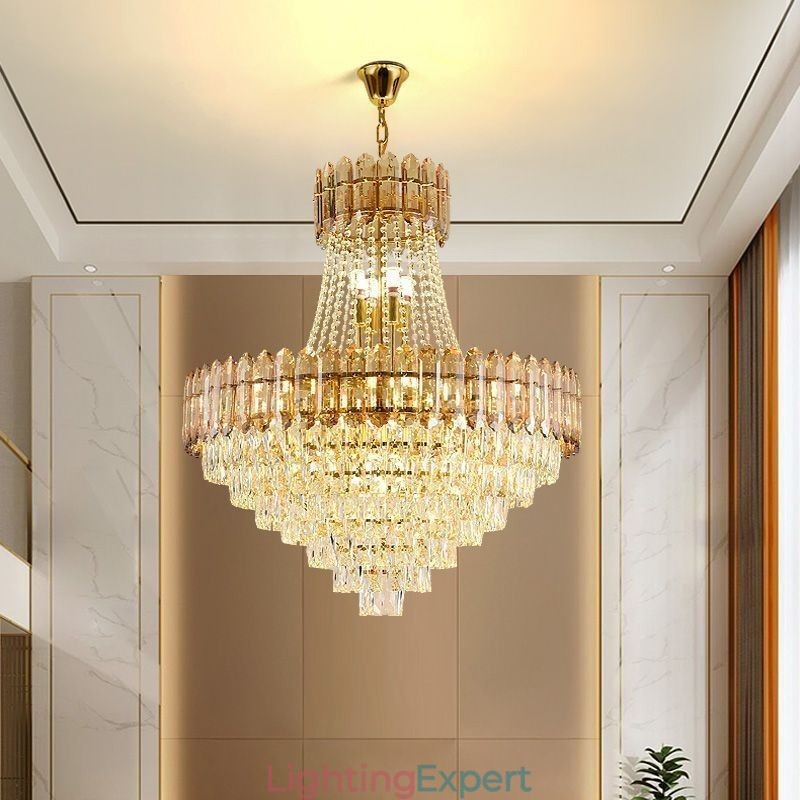 Modern Gold Crystal Pendant Lighting Hanging Light
