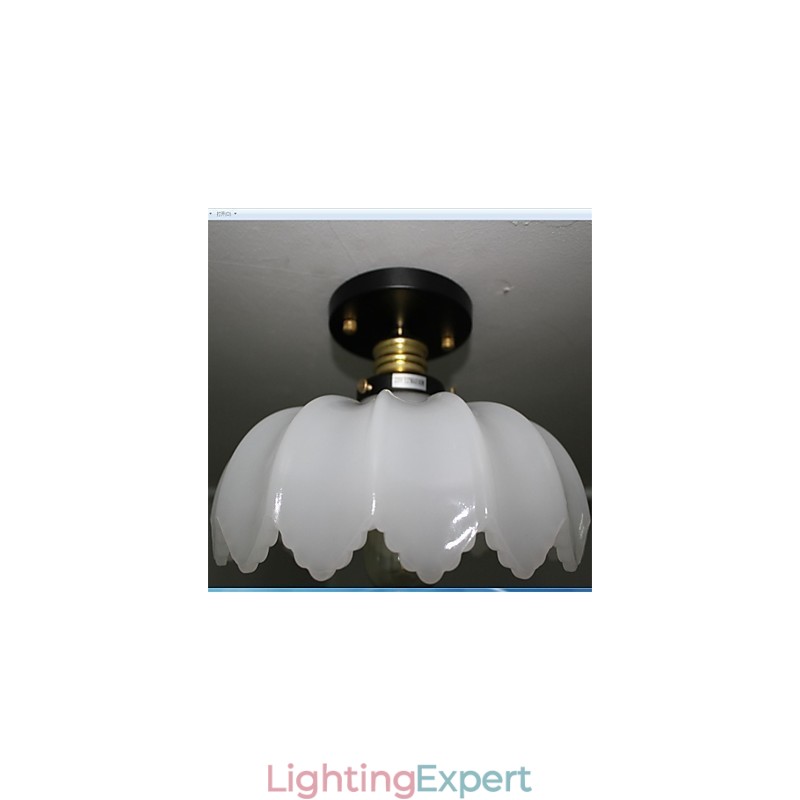 Imitation Jade Glass Retro 1 Head Lotus Ceiling Light