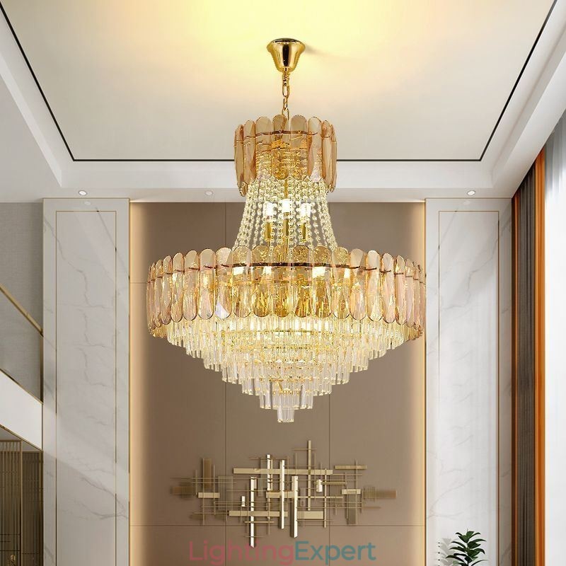 European Crystal Pendant Light Contemporary Ceiling Lamp