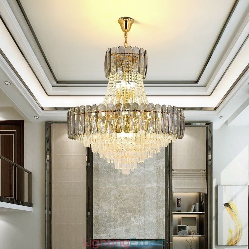 European Crystal Pendant Light Contemporary Ceiling Lamp