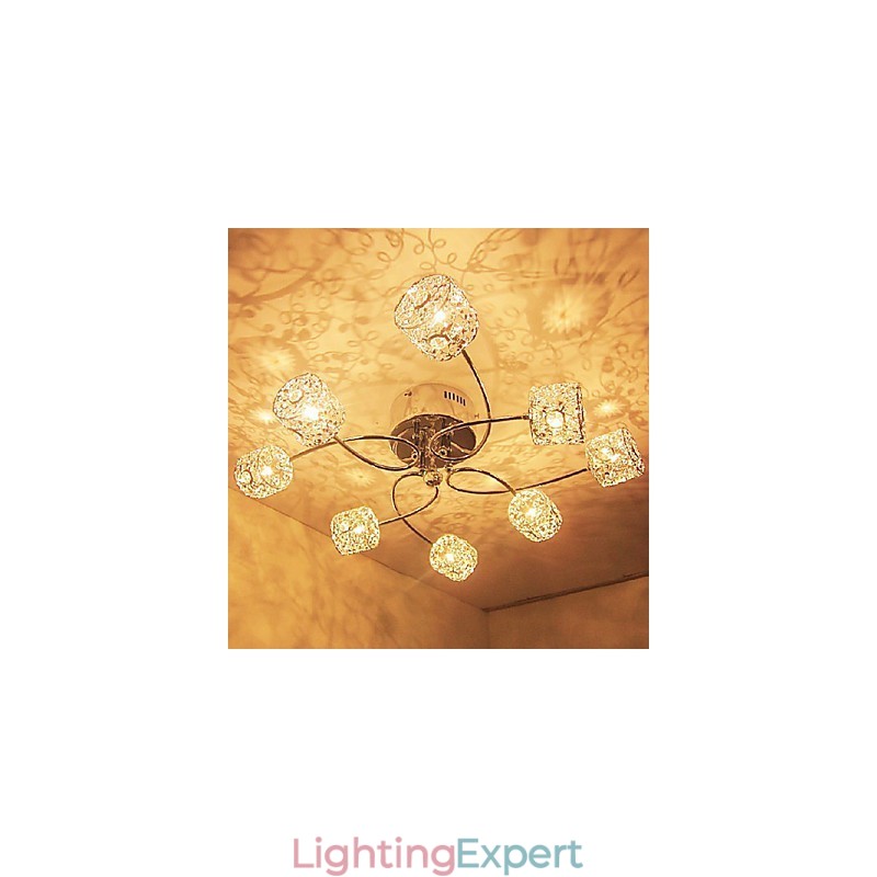 Modern Contemporary Crystal Electroplated Flush Mount