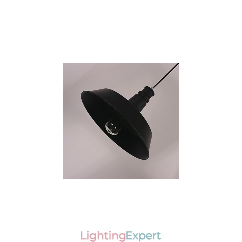 Black Modern Pendant Light in Circle Featured Lampshade