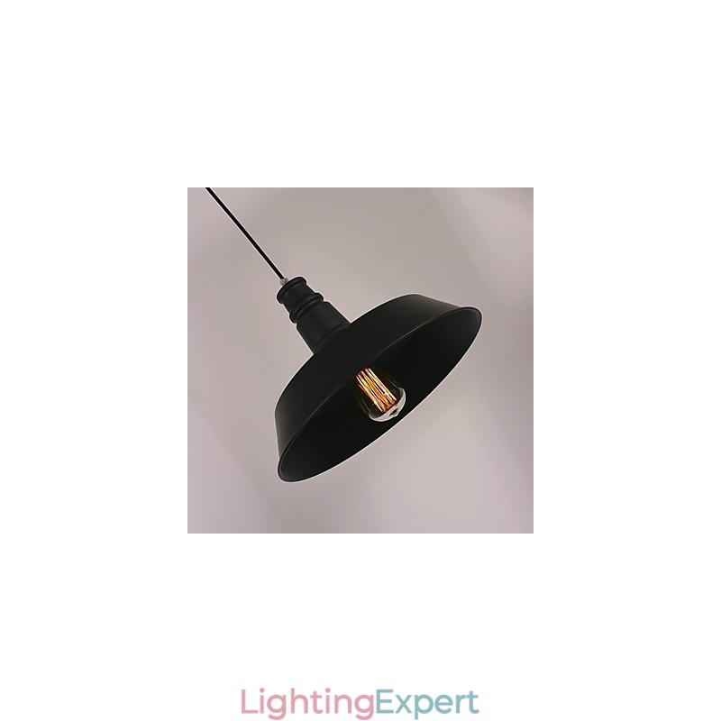 Black Modern Pendant Light in Circle Featured Lampshade