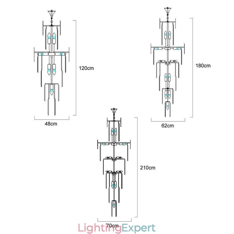 Modern Crystal Ceiling Light Fixture Pendant Lamp Dining Foyer