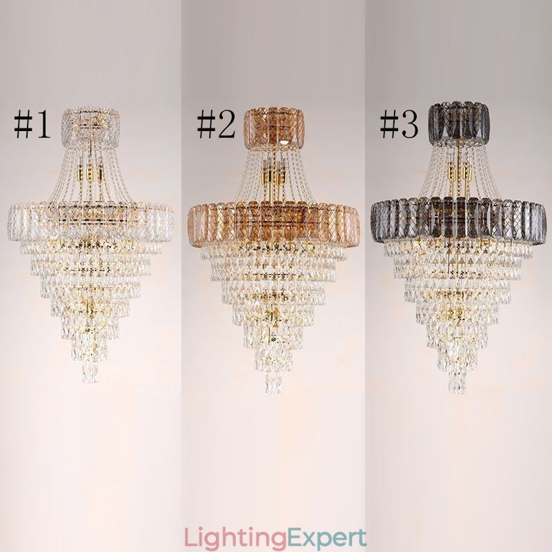 Modern Elegant Crystal Pendant Light Conical Ceiling Light
