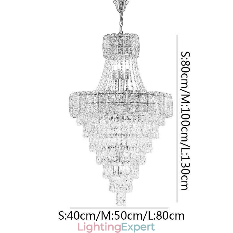 Modern Elegant Crystal Pendant Light Conical Ceiling Light