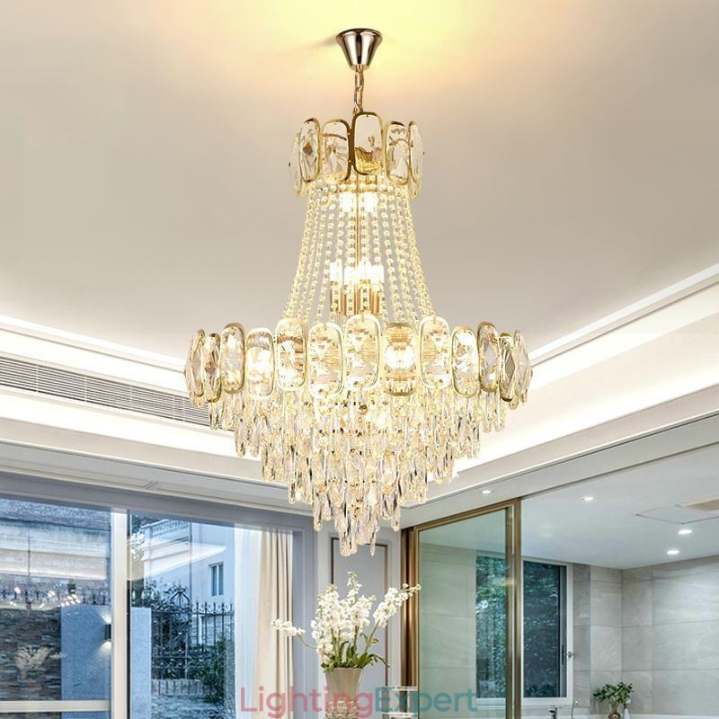 Modern Crystal Pendant Light Round Ceiling Lighting Fixture