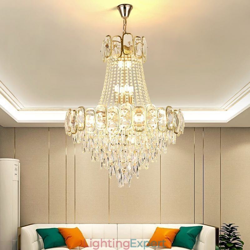Modern Crystal Pendant Light Round Ceiling Lighting Fixture