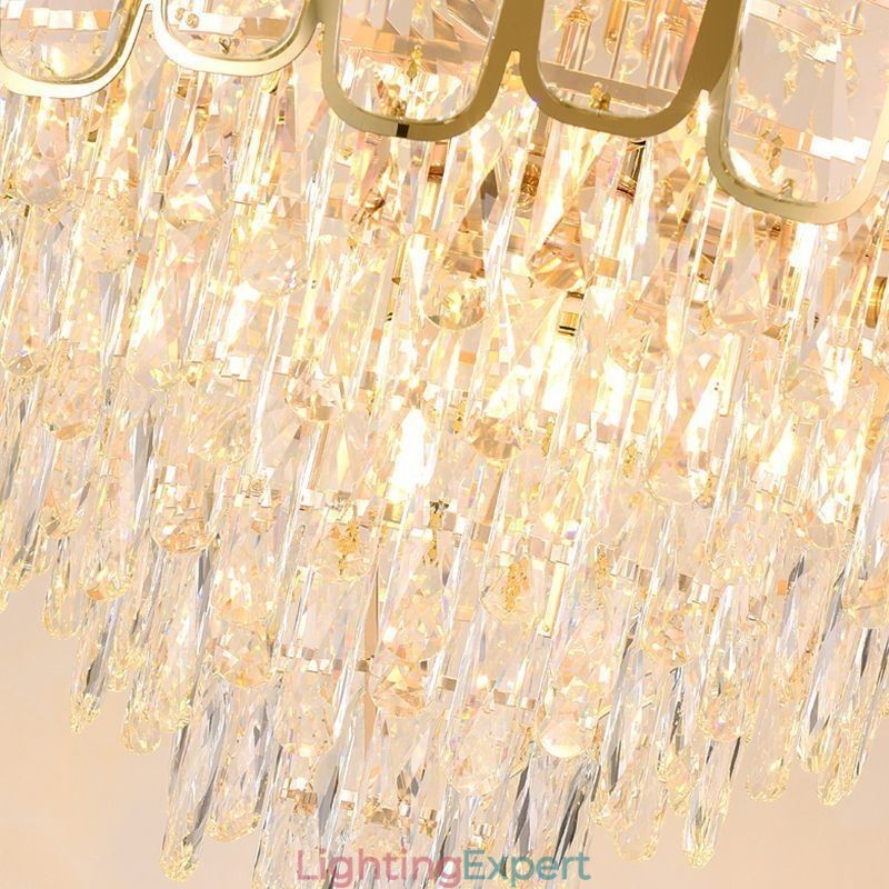 Modern Crystal Pendant Light Round Ceiling Lighting Fixture