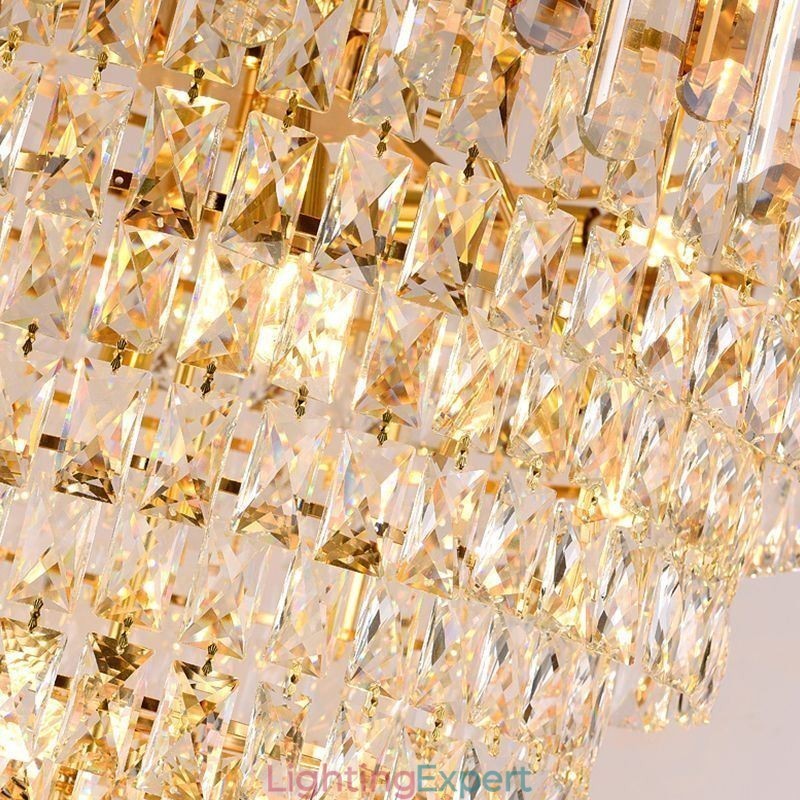 Luxurious Gold Pendant Light Crystal Ceiling Light Fixture