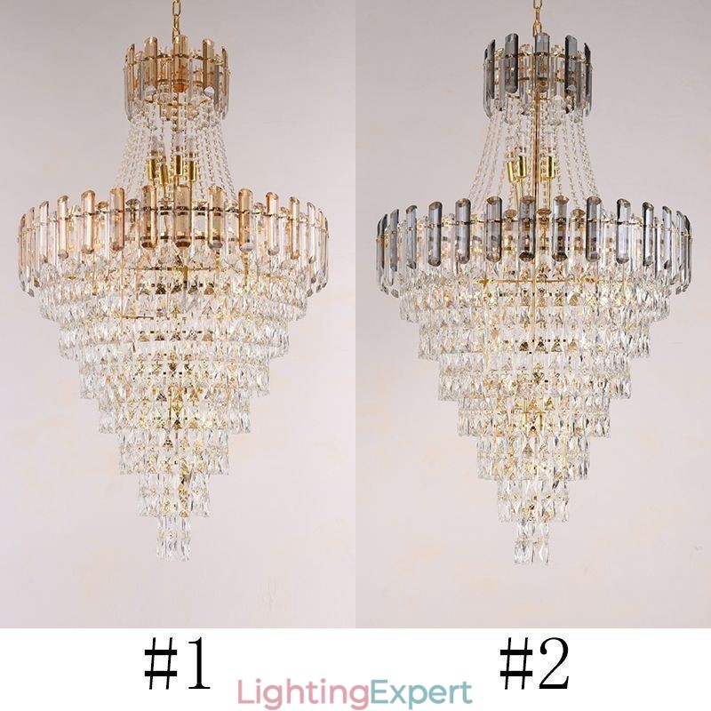 Modern Elegant Crystal Pendant Light Conical Hanging Light