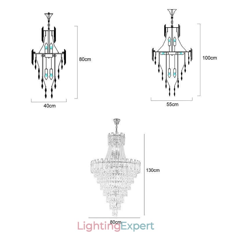 Modern Elegant Crystal Pendant Light Conical Hanging Light