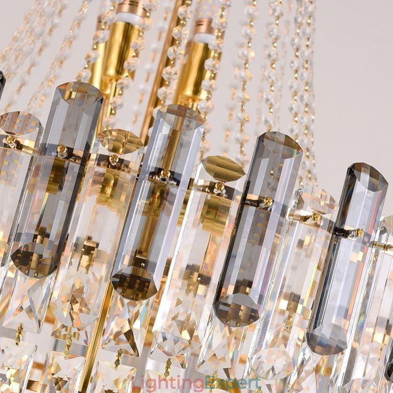 Modern Elegant Crystal Pendant Light Conical Hanging Light