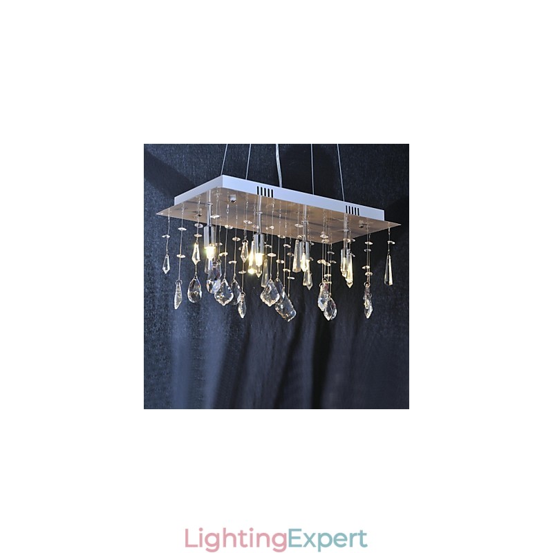 Traditional Classic Crystal Chrome Metal Chandelier