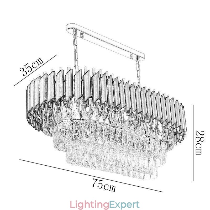 Crystal Pendant Light Oval Ceiling Light Fixture