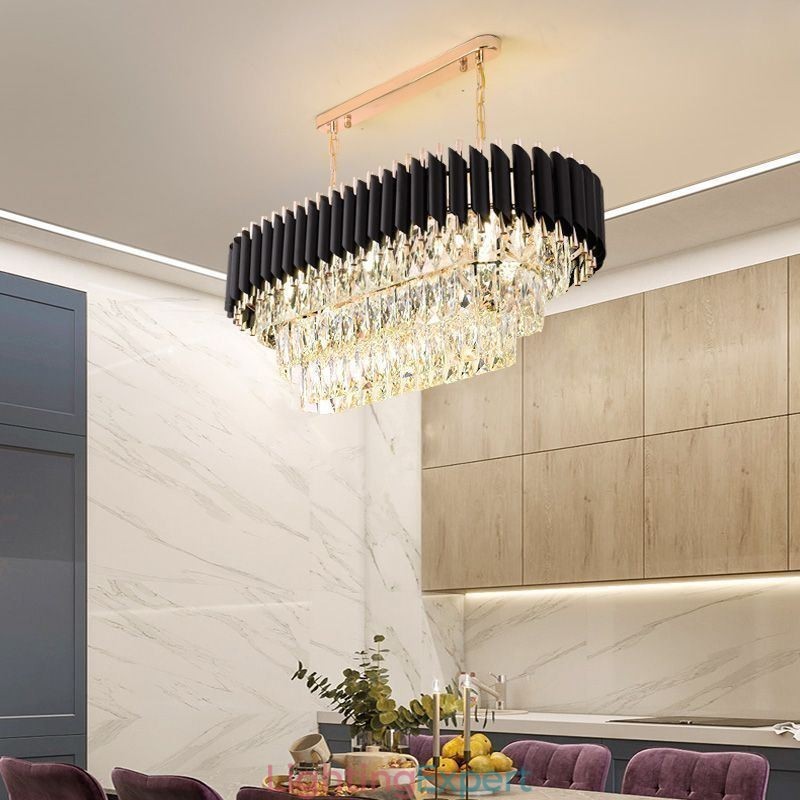 Crystal Pendant Light Oval Ceiling Light Fixture