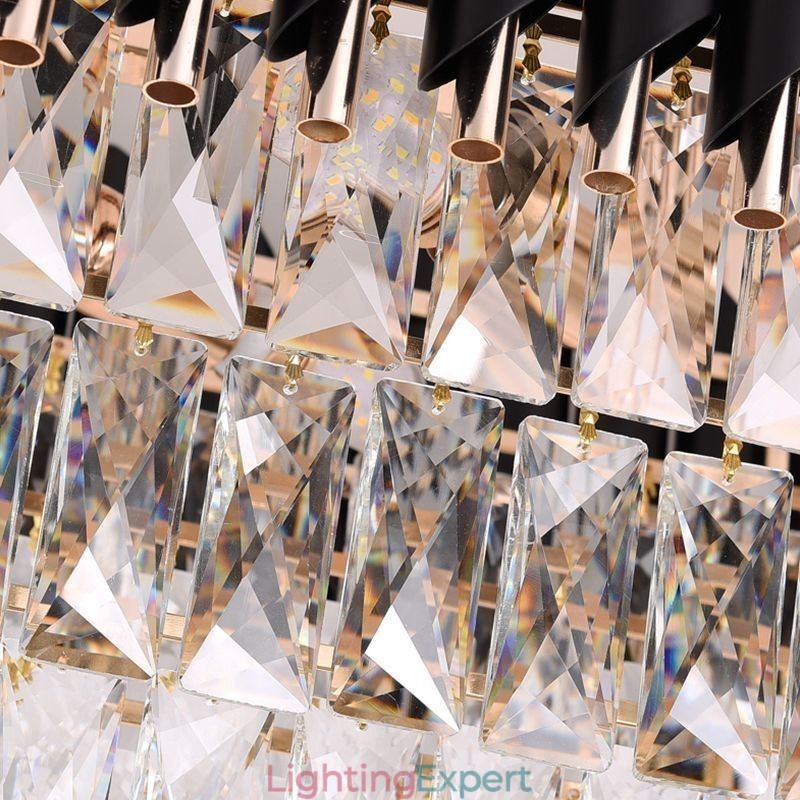 Crystal Pendant Light Oval Ceiling Light Fixture