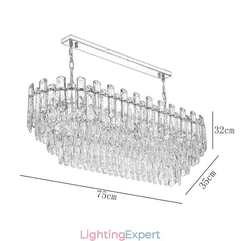 Modern Crystal Pendant Light Oval Ceiling Light Fixture