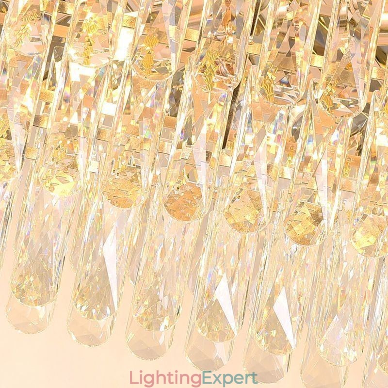 Modern Crystal Pendant Light Oval Ceiling Light Fixture