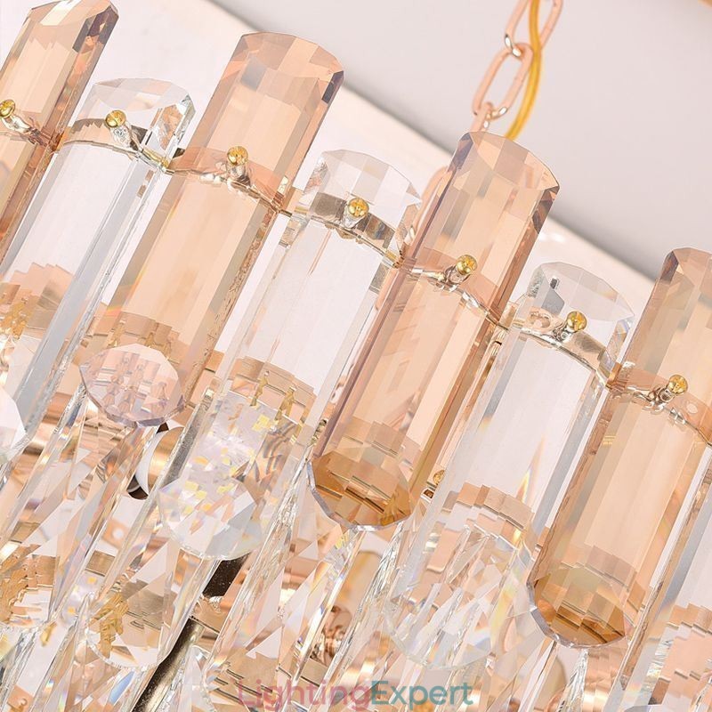 Modern Crystal Pendant Light Oval Ceiling Light Fixture