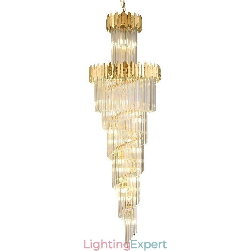 European Pendant Light Crystal Hanging Light Stairs Foyerway