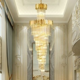 European Pendant Light Crystal Hanging Light Stairs Foyerway