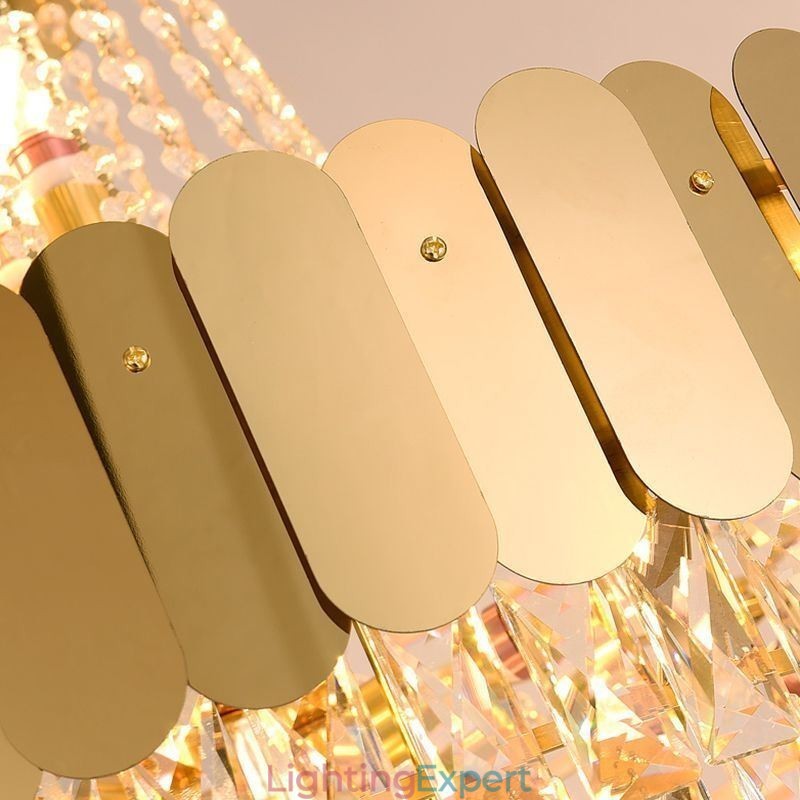 Modern Crystal Gold K9 Hanging Pendant Ceiling Light