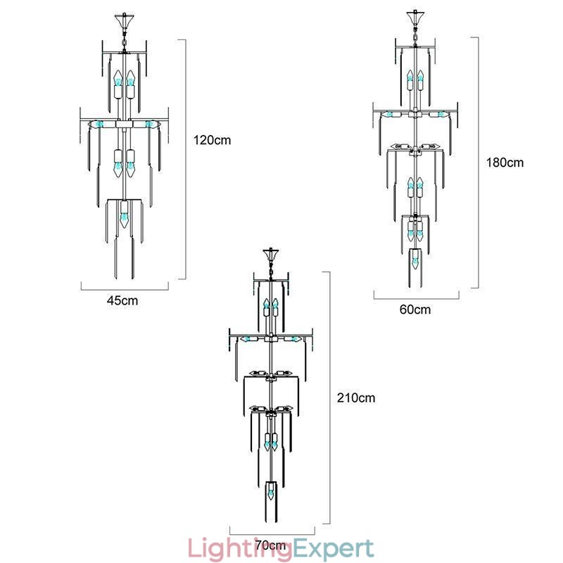 Modern Spectacular High Ceiling Pendant Light Stairs