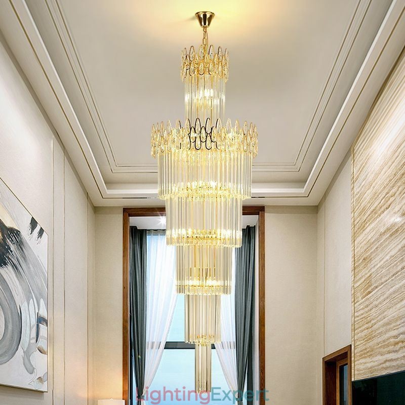 Modern Spectacular High Ceiling Pendant Light Stairs