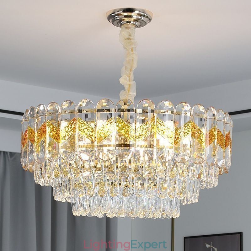 Luxury Pendant Light Crystal Ceiling Lighting Fixture 9 12 16 Lights