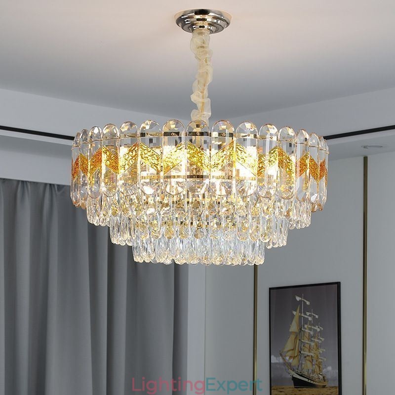 Luxury Pendant Light Crystal Ceiling Lighting Fixture 9 12 16 Lights