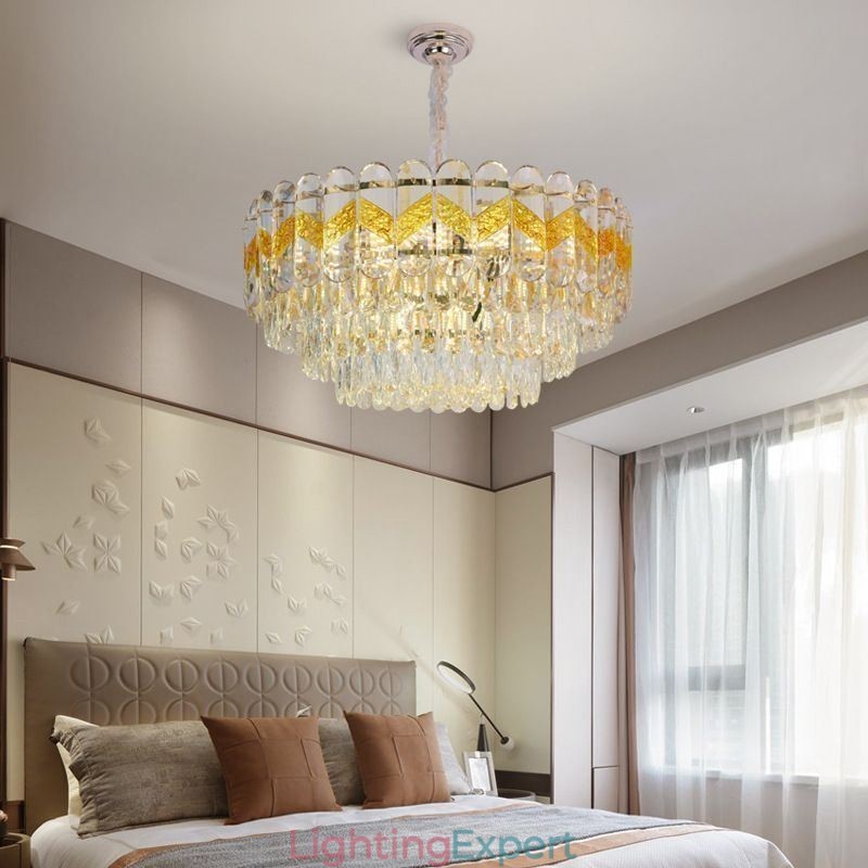 Luxury Pendant Light Crystal Ceiling Lighting Fixture 9 12 16 Lights