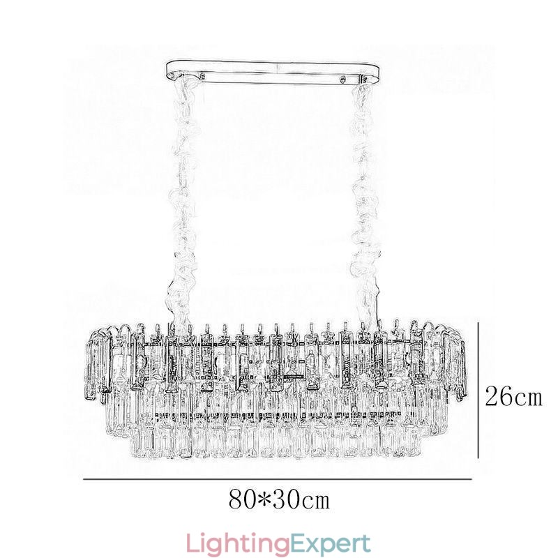 Rectangle Pendant light Crystal Ceiling Light Fixture