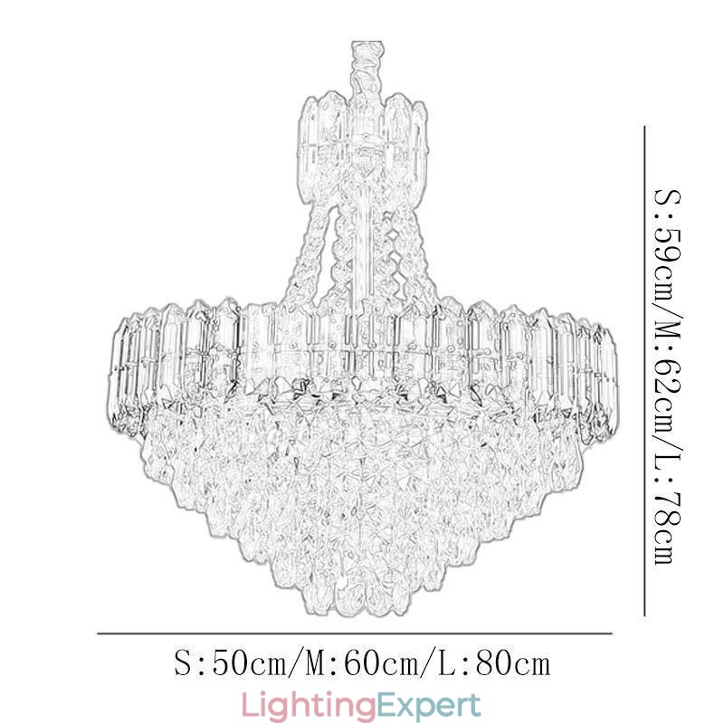 Crystal Pendant Light Conical Hanging Lighting Fixture Light