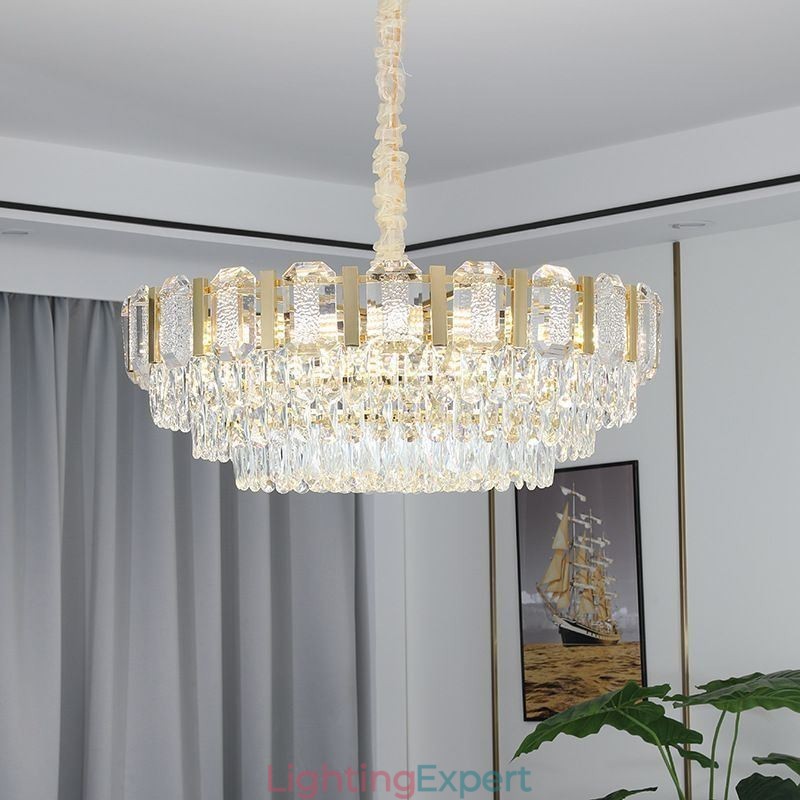 Crystal Pendant Light Round Ceiling Light Fixture