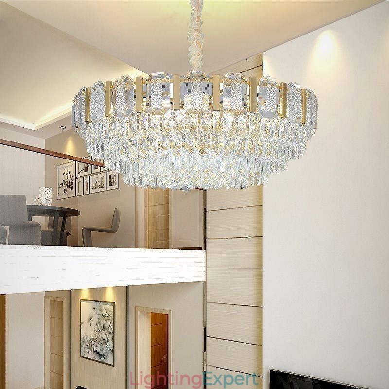 Crystal Pendant Light Round Ceiling Light Fixture