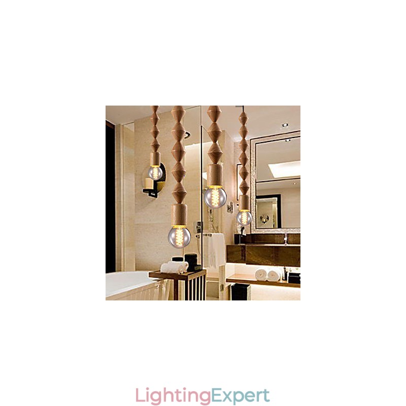 Traditional Classic Mini Style Wood Bamboo Chandelier