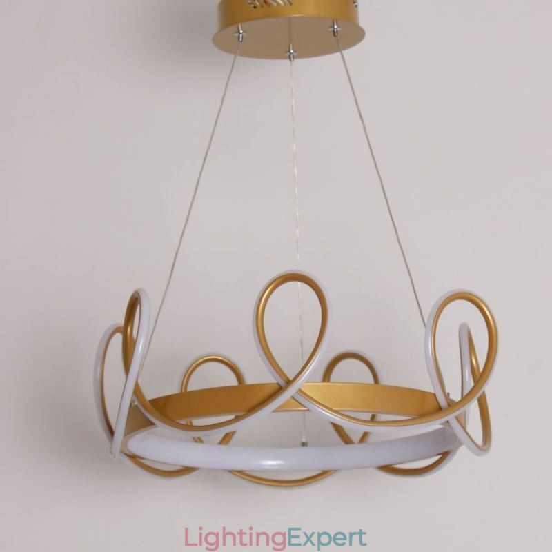 Modern Hanging Light Crown Pendant Light Aluminum 1 Light