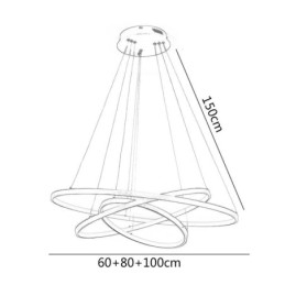 Pendant Light Modern Chandelier Lighting 3 Rings Ceiling Light