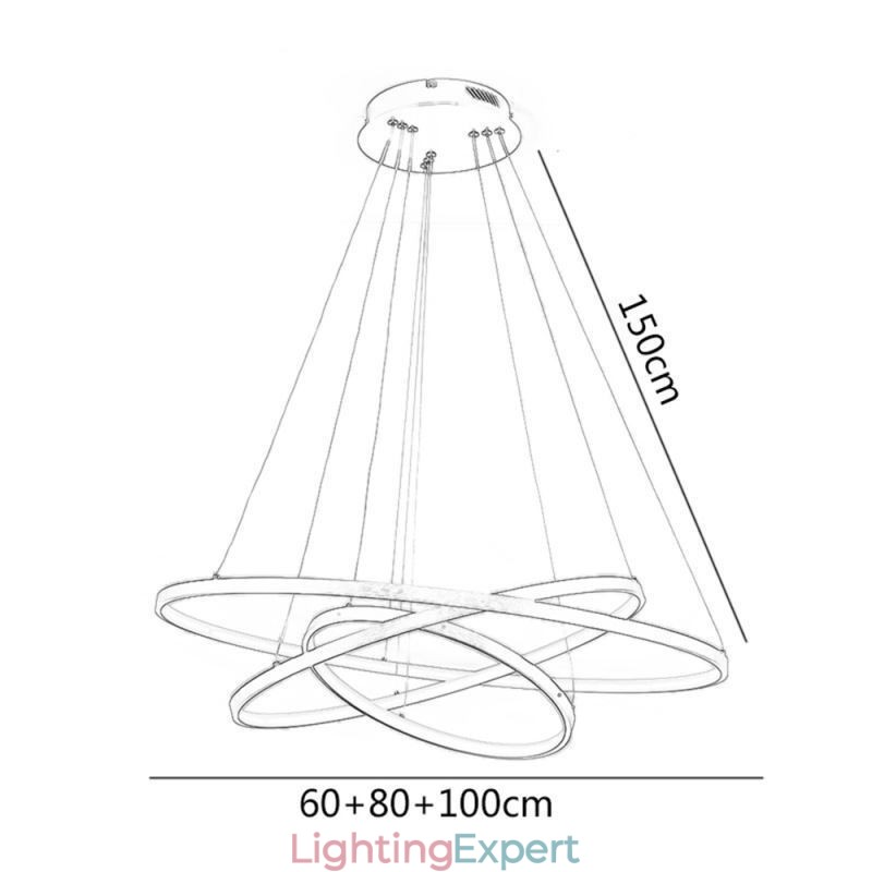 Pendant Light Modern Chandelier Lighting 3 Rings Ceiling Light