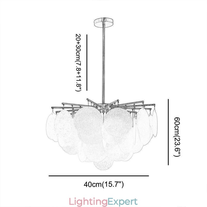 Modern 6 Light Hanging Light Pendant Light With Glass Shape