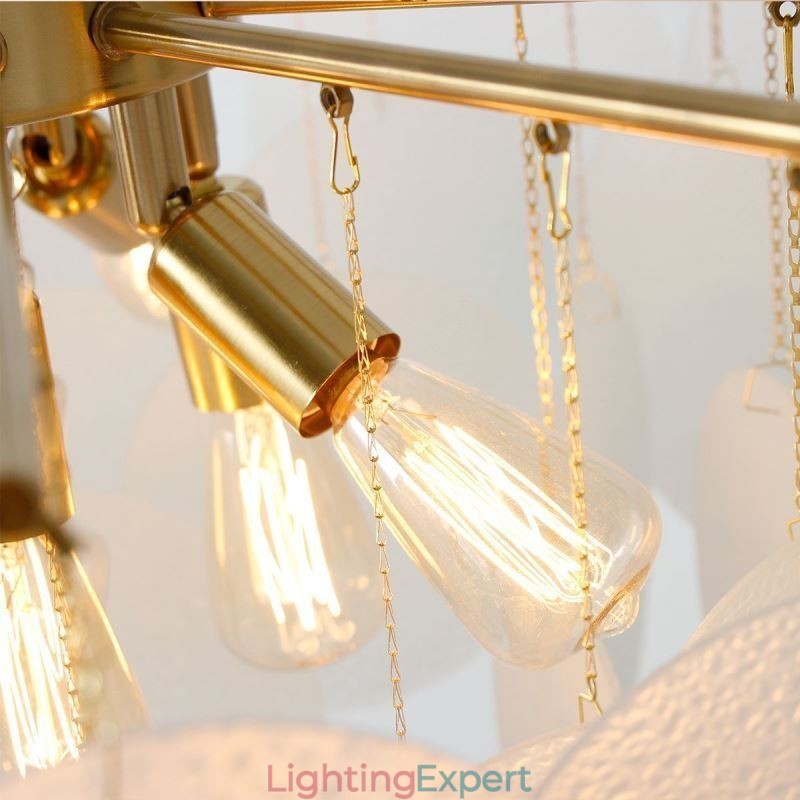Modern 6 Light Hanging Light Pendant Light With Glass Shape