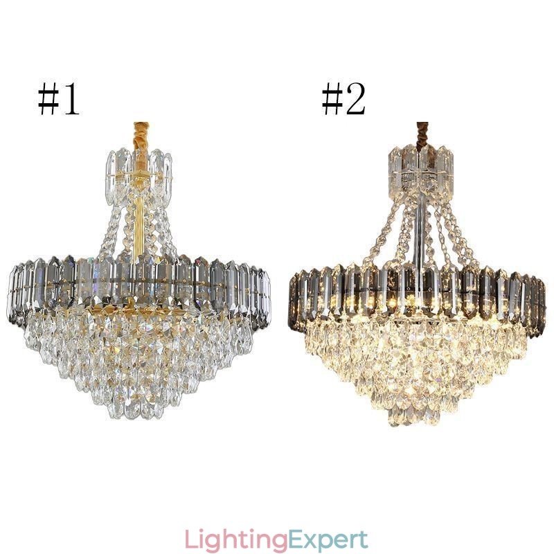 Crystal Pendant Light Conical Hanging Lighting Fixture Light