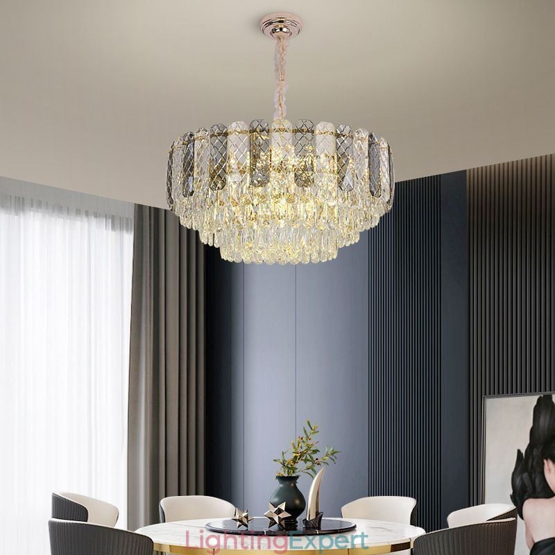 European Pendant Light Crystal Round Ceiling Light